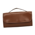 thumbnail image 4 of Bolsa de maquillaje de viaje, bolsa de viaje cosmética para mujeres, bolsa de almacenamiento de artículos de tocador con divisor y asa, bolsa de maqui marrón, 4 of 8
