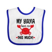 Inktastic My Yiayia Loves Me Grandson Boys or Girls Baby Bib
