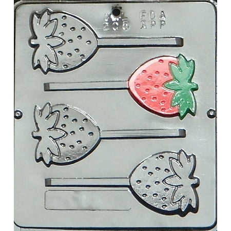 Strawberry Mold - 205 Strawberry Lollipop Chocolate Candy Mold