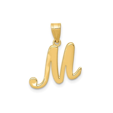 FJC Finejewelers 14 kt Yellow Gold Script Letter M Initial Charm