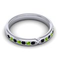 thumbnail image 3 of 0.30 Carat Stunning Round Cut Black Onyx & Peridot Gemstone Anniversary Eternity Band for Ladies Solid 14K White Gold Size 7 by Diamond-Capitals, 3 of 8
