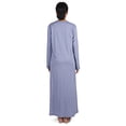 thumbnail image 3 of MeMoi Women's 100% Cotton Slub Knit Full-Length Sleeping Gown - Womens - Female, S, Blue, 3 of 6