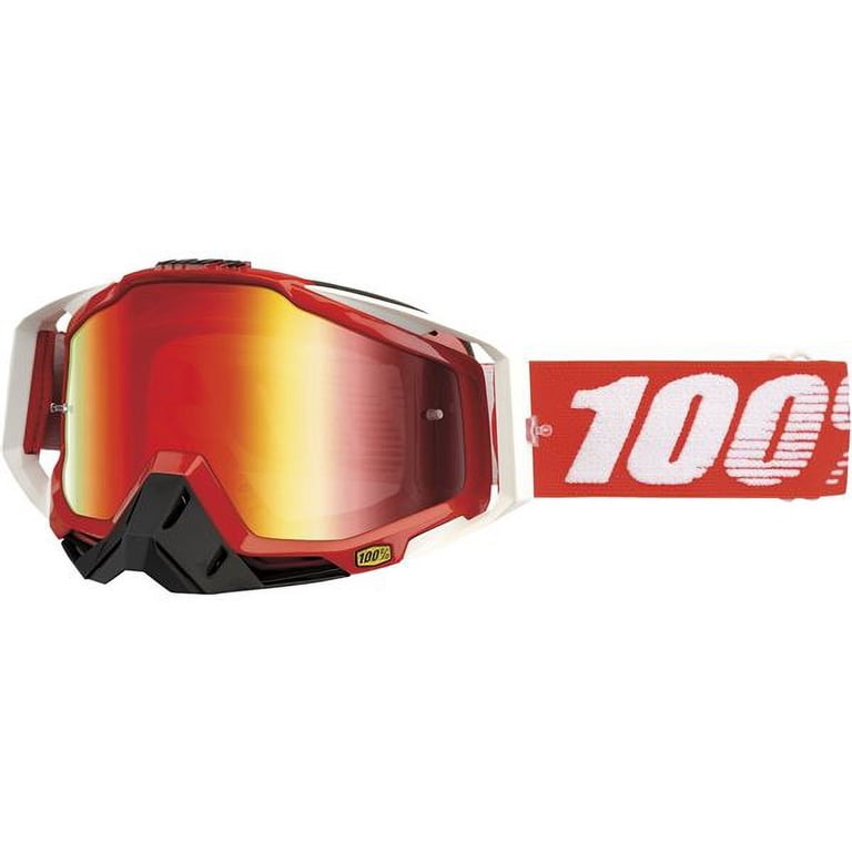 100% Racecraft Goggle Fire Red Frame with Mirror Red Lens Spare