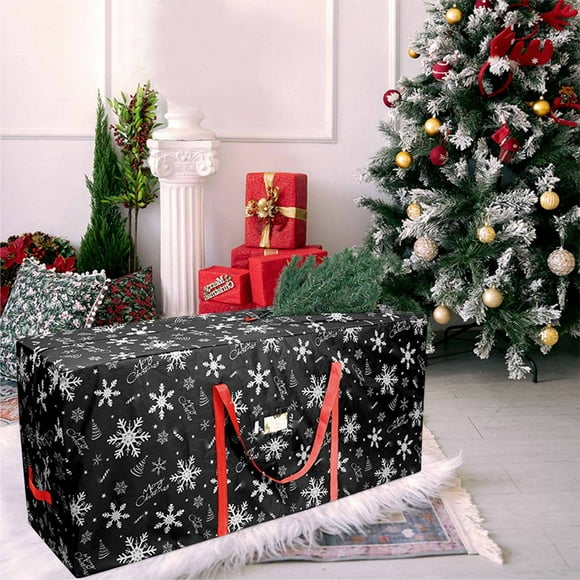 Staron Christmas Tree Storage Bag (Black), Christmas Tree Bag for Christmas Decorations, Stores 7.5 Foot Artificial Xmas Holiday Tree, Ornament Storage, Zippered Bag, Carry Handles