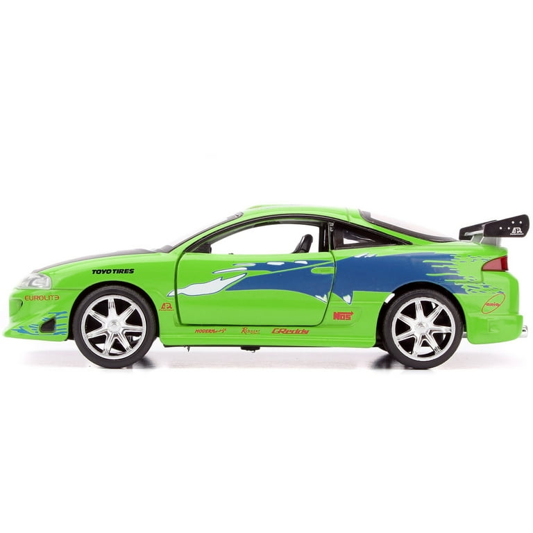 Brian's 1995 Mitsubishi Eclipse Green with Graphics Fast & Furious Movie  1/32 Diecast Model Car by Jada