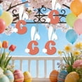 thumbnail image 6 of Lilixerw Easter Wooden Bunny Ear 26 Letter Ornament,Hand-Painted Alphabet Decorative Hanging Sign for Wall Door Window,Yard Living Room Spring Party Decor,Green,3.9x2.16 Inch,(C), 6 of 6