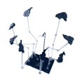 thumbnail image 2 of Bunblic Model Action Figure Stand Hobby Action Base Display Rack Lightweight Creative Holder with Flying Rock Effect Decor Decorative Gray, 2 of 8