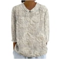 thumbnail image 2 of Vetsdori Tops for Women 3/4 Sleeve Dressy Pullover Summer Graphic,Collared Trendy Gift Juniors Blouses, 2 of 5