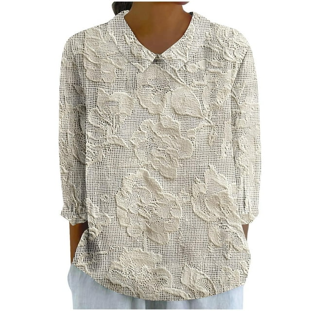 T-shirts en Lin pour Femmes Chemise à Col à Manches Longues Blouses Ultra Douces Texturées Chandail en Molleton Athlétique Extensible Chandail Automne Hiver Blouses