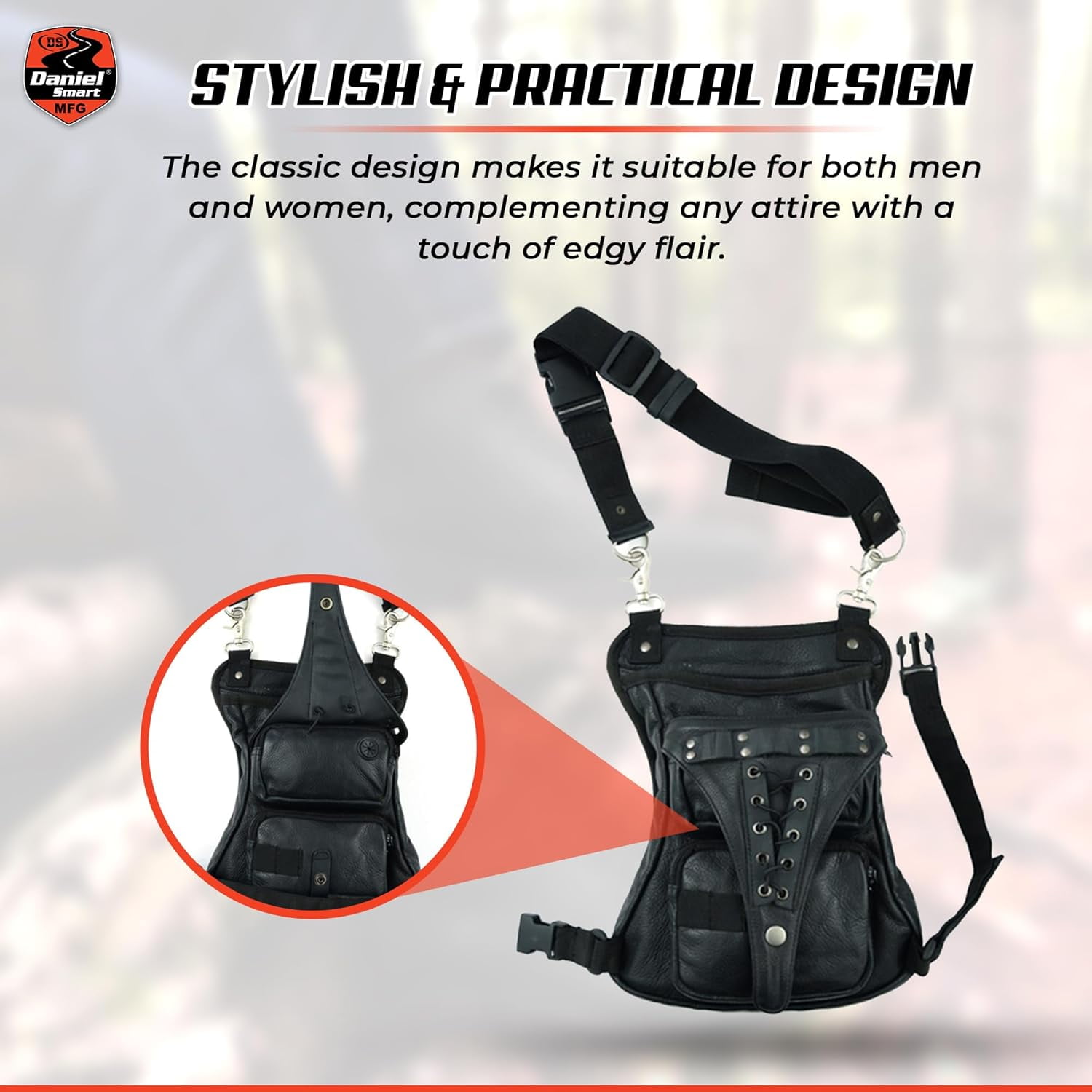 Daniel Smart Thigh Bag Versatile Storage with Gun Holster & Media Pocket Durable & Fashionable Perfect for Adventurers Black