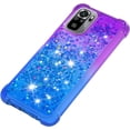 thumbnail image 6 of for Xiaomi Redmi Note 10 4G/Xiaomi Redmi Note 10S Case,Creativity Clear Gradient Quicksand Glitter Flowing Liquid Floating Case Bling Diamond Sparkle Cover for Redmi Note 10 4G JB Purple Navy, 6 of 14