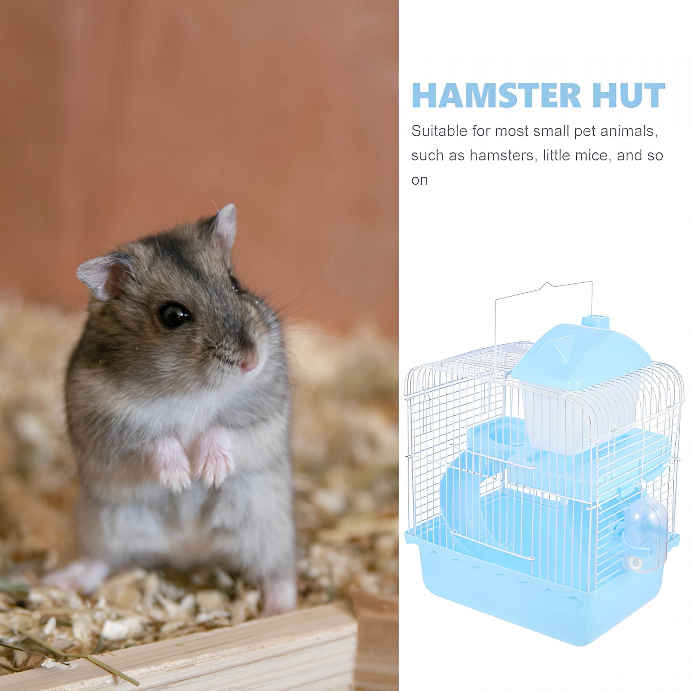 ZHZFKQ Double-Layer Castle Hamster Cage Transparent Accessories for Guinea Pig
