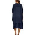 thumbnail image 5 of Gfyviroh Plus Size Women's Cover Ups Short Sleeve Thin Long Coverups Open Front Solid Cover Up Cardigan, 5 of 5