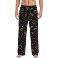 thumbnail image 1 of Balery Heart and Stars Pantalones de pijama para hombre, pijama ultraligero, pantalón de descanso-Large, 1 of 6