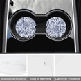 thumbnail image 3 of Car Coasters 4 Pack Stone Cup Holder White Blue Gouache Absorbent Drink Car Coaster Ceramic Set Small 2.56 inch Cup Coasters, 3 of 6