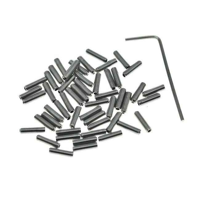 KAISH 50x US #4-40 x 3/8"" Tornillos de ajuste de altura para puente de guitarra de acero inoxidable para Stratocaster/Telecaster
