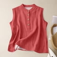 thumbnail image 2 of Linen Tank Tops for Women Thick Strap Tank Tops Loose Tank Tops Summer Tank Tops Beach Vests Linen Shirts for Women Cute Tank Tops Linen Cami Gauze Tank Tops Red L, 2 of 3