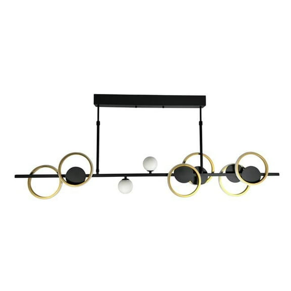 EQLight EQ21-KI-LBG Itzayana 32-Watt Integrated LED and 2-Light Black Island Pendant