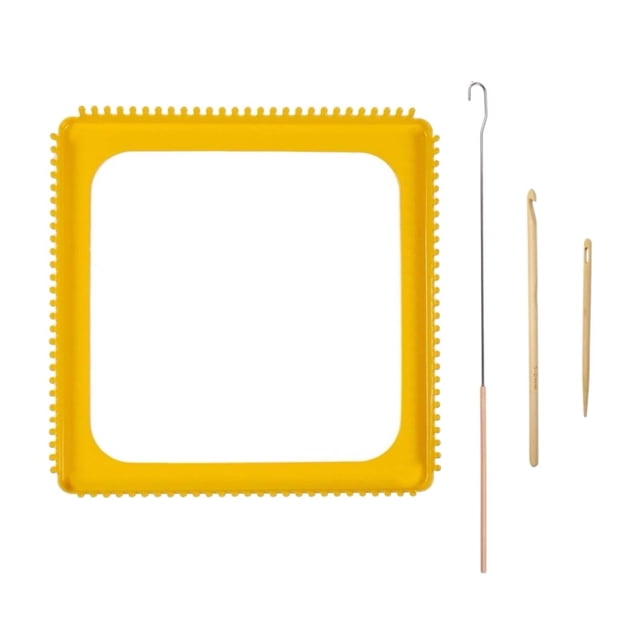 Telar de metal, cuadrado, tablero para manualidades DIY, ideal para principiantes, portátil, tablero para tejer hilo, juego de bastidor para tejer.