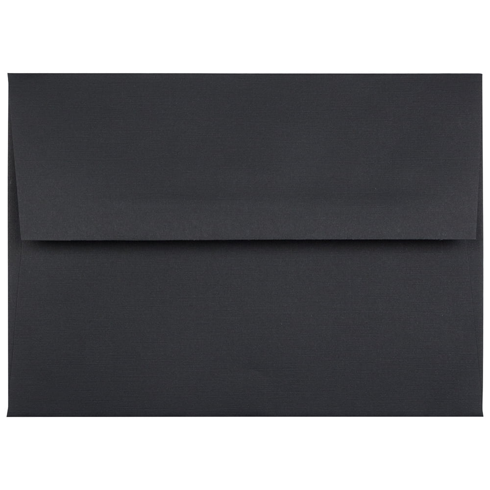 JAM Paper A7 Foil Envelopes, 5.3x7.3, 50/Pack, Black with Silver Foil
