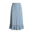 thumbnail image 5 of AUNVITO Women's Summer Skirt Plaid Pattern Elastic Waist Casual Comfortable Flowy A-Line Design Perfect for Daily Wear, 5 of 7