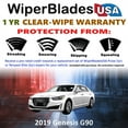thumbnail image 2 of 2019 Genesis G90 Beam Wiper Blades Wipers w/1yr Warranty (Set of 2) (WiperBladesUSA), 2 of 5