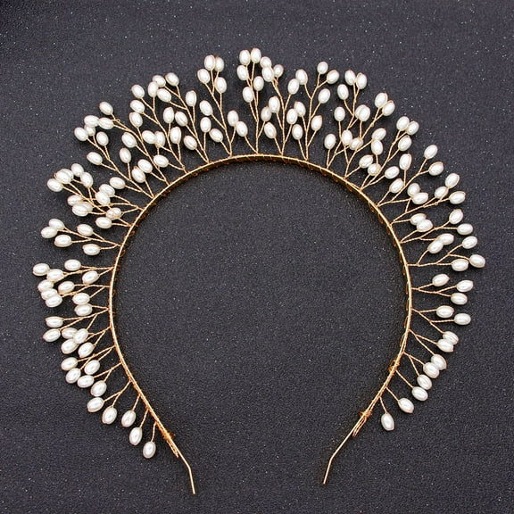 NAMZI Bridal Flower Wedding Hair Pins Crystal Pearl Hair Combs Clips Headpiece Gold Wedding Hair Accessories Jewelry with Rhinestone for Brides Bridesmaids Women Girls (Gold A)