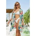 thumbnail image 2 of Kukuzhu Women Bathing Suit One Piece Cover Up Bikini Blouse Kimono Leopard Pattern Gradient Color Imitation Silk Cardigan, 2 of 6
