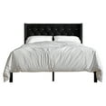 thumbnail image 6 of Castle Place Button Tufted Wingback Velvet Upholstered Bed, Black, Full, 6 of 10