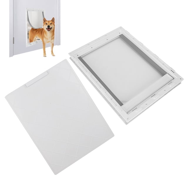 Instalación de Puerta para Mascotas para Pared, Puerta Grande para perros para instalaciónis en pared, fácil instalación y desmonteje, actorado, placa desmontable, párr.