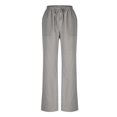 thumbnail image 4 of SELONE Wide Leg Lounge Pants for Women Plus Sizes Gray Lounge Pants Cotton Linen Wide Leg Full Length Trouser Loose Casual Long Beach Pants Solid Lightweight 2XL Tall Breathable Summer Clothes, 4 of 6