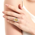 thumbnail image 5 of BERRICLE Sterling Silver Halo Yellow Cushion Cut Cubic Zirconia CZ Statement Cocktail Fashion Ring for Women, Rhodium Plated Size 9.5, 5 of 10