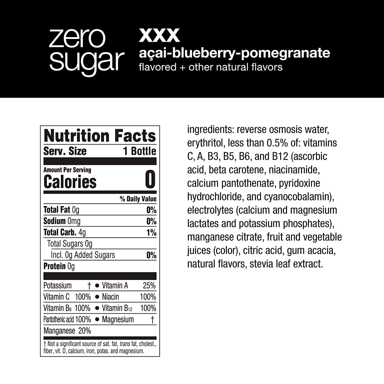 VitaminWater ZERO Sugar | 3 Flavor Variety Pack , Nutrient Enhanced Flavored Water w/ Vitamins, Antioxidants, Electrolytes |20 Fl Oz Bottles, (Pack of 12)