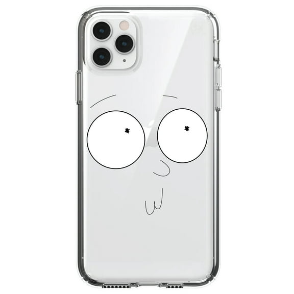 DistinctInk Clear Shockproof Hybrid Case for iPhone 13 PRO (6.1" Screen) - TPU Bumper, Acrylic Back, Tempered Glass Screen Protector - "Awh Jeez" Face