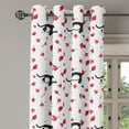 thumbnail image 2 of Ambesonne Kitten Grommet Curtain, Cat Sleeping Tulips, 50" x 108", Black White Pink, 2 of 6