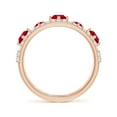 thumbnail image 2 of ANGARA Natural Art Deco Inspired Graduated Ruby and Diamond Ring in 14K Rose Gold for Women (Size-3.8mm) | July Birthstone, Birthday, Anniversary, Jewelry Gift for Women | Natural Ruby Ring, 2 of 10