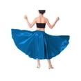 thumbnail image 2 of renvena Kids Girls Satin Spanish Bull Dance Skirt Long Latin Belly Dance Performance Sky Blue 3-4, 2 of 5