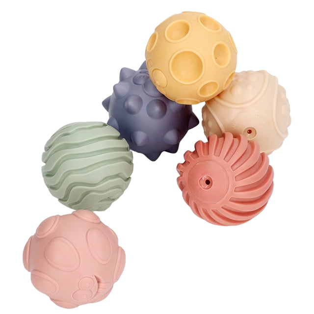 Textured Squeeze Ball, Squeaking Sound Baby Sensory Ball Multiple Hand Feel For Kindergarten