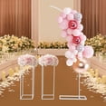 thumbnail image 4 of Modern Wedding Arch Flower Stand Set, 2PCS Metal Rectangular+1PC Arch Ballon Stand White, 4 of 11