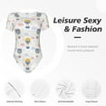 thumbnail image 6 of Balery Hot Air Balloon Women's Short Sleevee Crew Neck Bodysuit Tops Short Sleeve Tops Basic-, 6 of 9