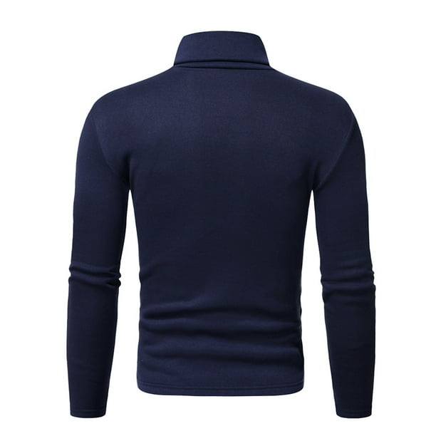 Fesfesfes Clearance Men's Bottoming Shirt Turtleneck Long Sleeve Solid  Colour Stretch Slim Fit Base Layer Top Blouse 