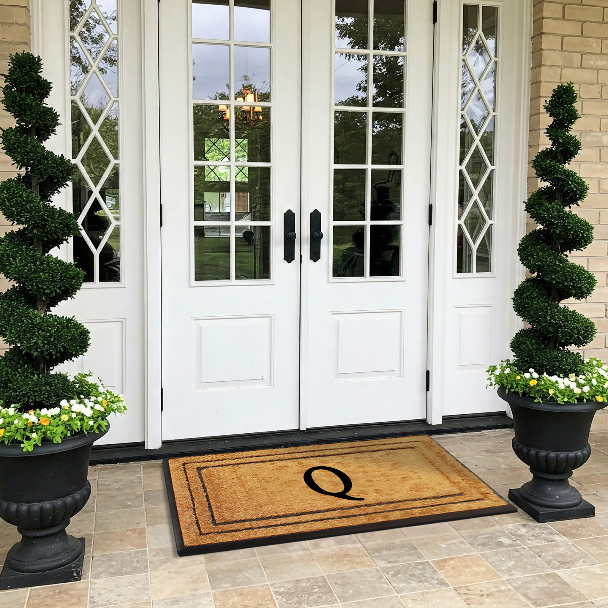 A1 Home Collections Natural Coir & Rubber Door Mat, Long-Lasting Entrance Doormats for Front Door, Thick & Non-Slip Durable Outdoor Entry Mat 30" x 60"