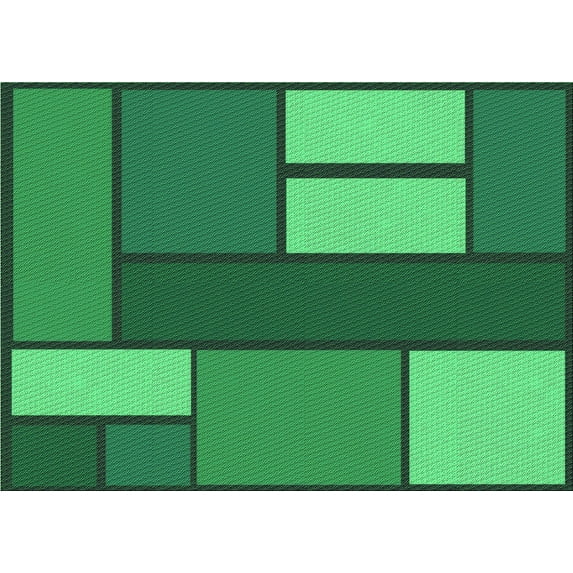 Ahgly Company Indoor Rectangle Patterned ForestGreen Area Rugs, 7' x 10'