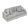 thumbnail image 6 of 79.3'' Corduroy Sofa with 4 Matching Toss Pillows ,  3 Seater Couch for Living Room, 6 of 9