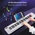 thumbnail image 3 of TFixol 61-Key Multifunctional LED Light-Up Keyboard for Beginners with Microphone, 200 Tones & Rhythms, White (Power Adapter & Batteries Not Included), 3 of 6