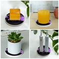 thumbnail image 6 of Circular Drink Coasters Set Purple Rose Pattern Beautiful Home Decor Diatomite Heat-Resistant Diatomite Protect Table Countertop, 6 of 7