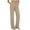 Khaki, variant on Womens Workout Pants Button Elatic Waist Slacks Casual Straight Leg Dress Pant with Pockets Black 2XL