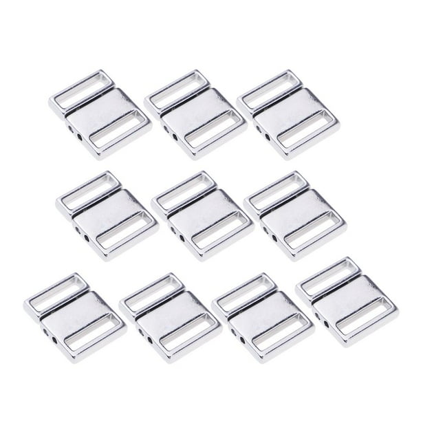 10 piezas de sujetador de metal plateado con ajuste de tiras para bikini para ropa interior fija 11 mm