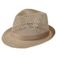 thumbnail image 3 of Miqool Mens Fedora Hats Short Brim Panama Cap Trilby Hat Breathable Mesh Summer Beach Sun Hat 1920s Party Accessories, 3 of 6