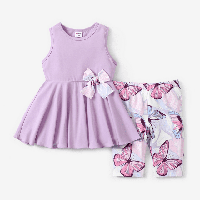 PatPat Ensemble 2 Pcs pour Filles, Plantes et Fleurs, Polyester/coton